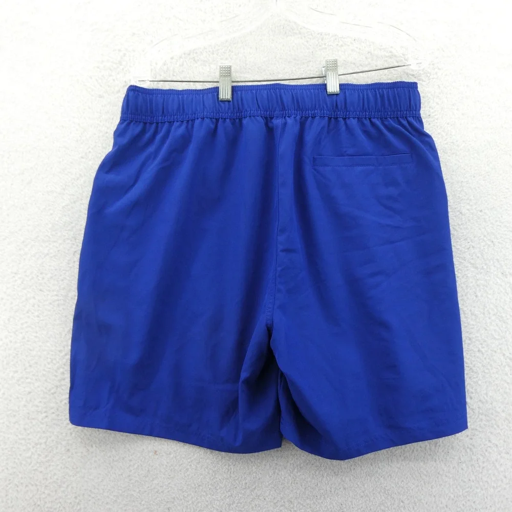NFL Team Apparel Swim Shorts Mens Large New York Giants‎ Blue Lined Trunks